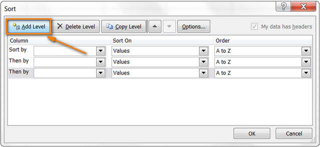 Excel sort by row by column names and in custom order