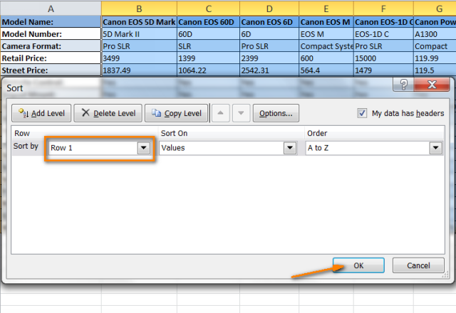 Excel Sort By Row By Column Names And In Custom Order Ablebits Com