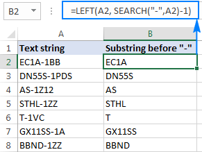 Extracting text before a specific character