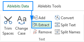 Extract Text tool in Excel