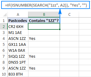 Formula to identify cells that contain a certain substring