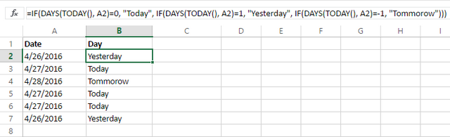 Return values for dates using nexted Ifs in Excel