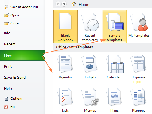 Microsoft Excel 2010 Chart Templates