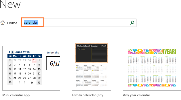 To get more Excel templates, type a keyword in the search bar.
