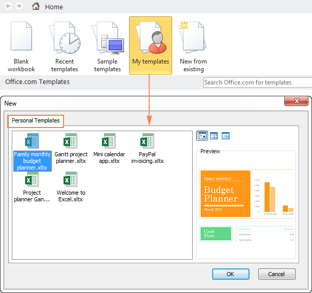 Microsoft Office 2003 Excel Templates