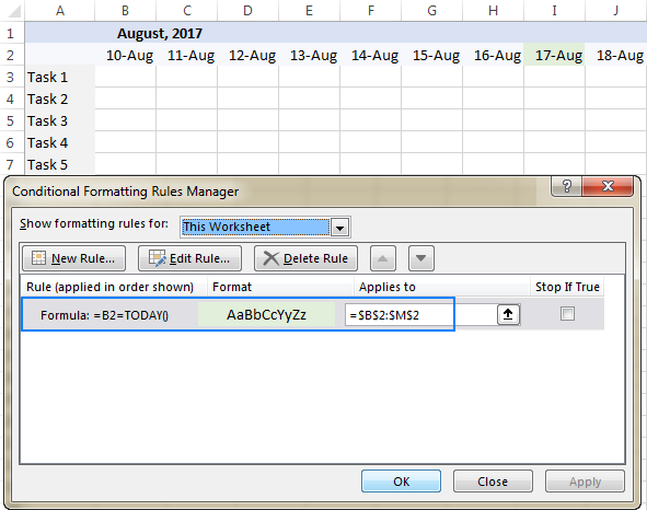 shortcut for day in excel mac