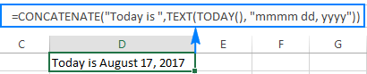 Formula to insert today's date in Excel