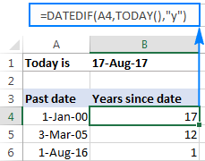 function insert current date in excel