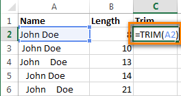 Excel trim formula delete spaces