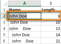 how to remove spaces between words in excel