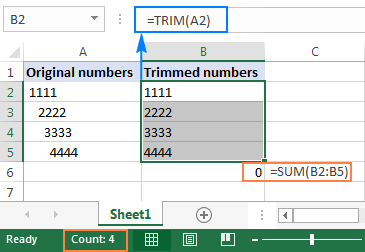 Vba excel trim не работает