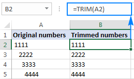 Trim leading spaces in a numeric column