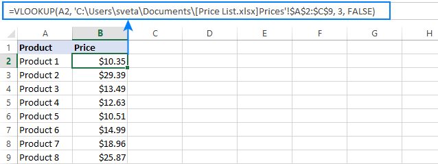Formula to Vlookup from a closed workbook.