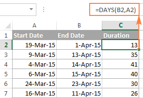 excel number working days between two dates