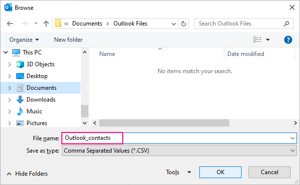 how to export contacts from outlook by category