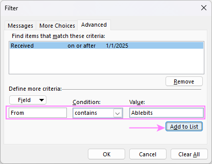 Export Outlook emails with multiple conditions. Export Outlook emails with multiple conditions.