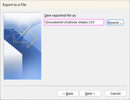 Choose the destination folder.