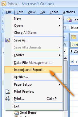 Import and Export function in Outlook 2007 and Outlook 2003