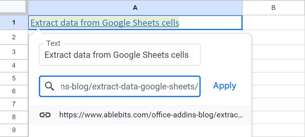 Preview the link in Google Sheets.
