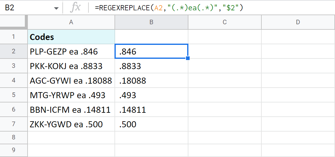 Use REGEXREPLACE to extract all data after a certain text.