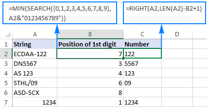 to string how extract digit 6 from number a string Extract from Excel: number text