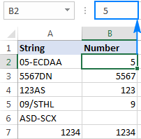 Numbers are extracted from strings as values.