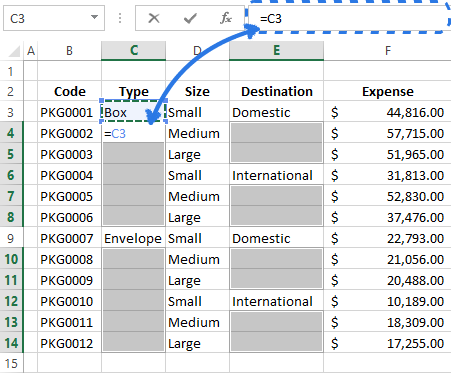 copy cells down in excel for mac