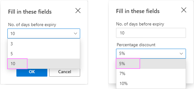 Create Outlook email template with fillable fields variables and dropdown