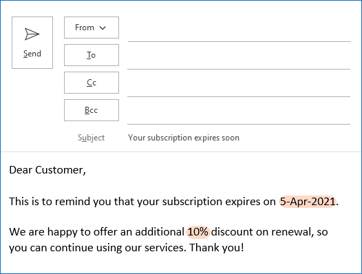 Create Outlook Email Template With Fillable Fields Variables And Dropdown