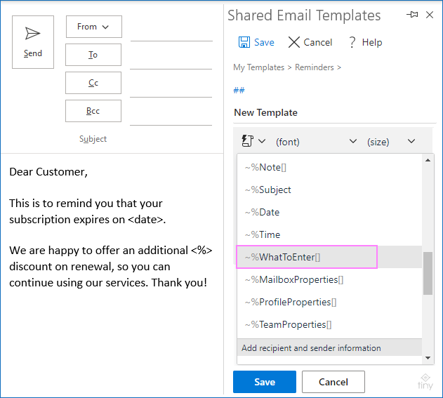 Create Outlook Email Template With Fillable Fields Variables And Dropdown