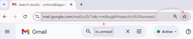 A close-up of the browser's address bar with the star icon highlighted.