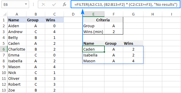 filter data for several columns with excel vba examples