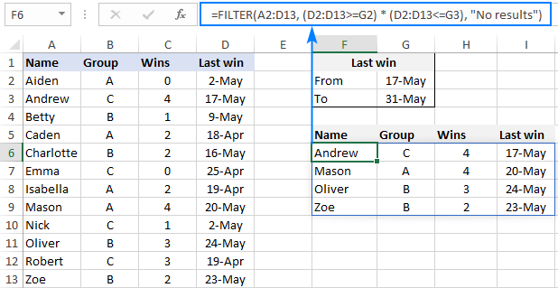 Excel Filter Function Dynamic Filtering With Formulas