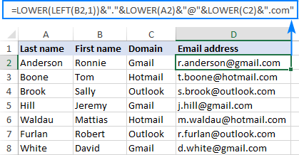 Concatenating data with a formula