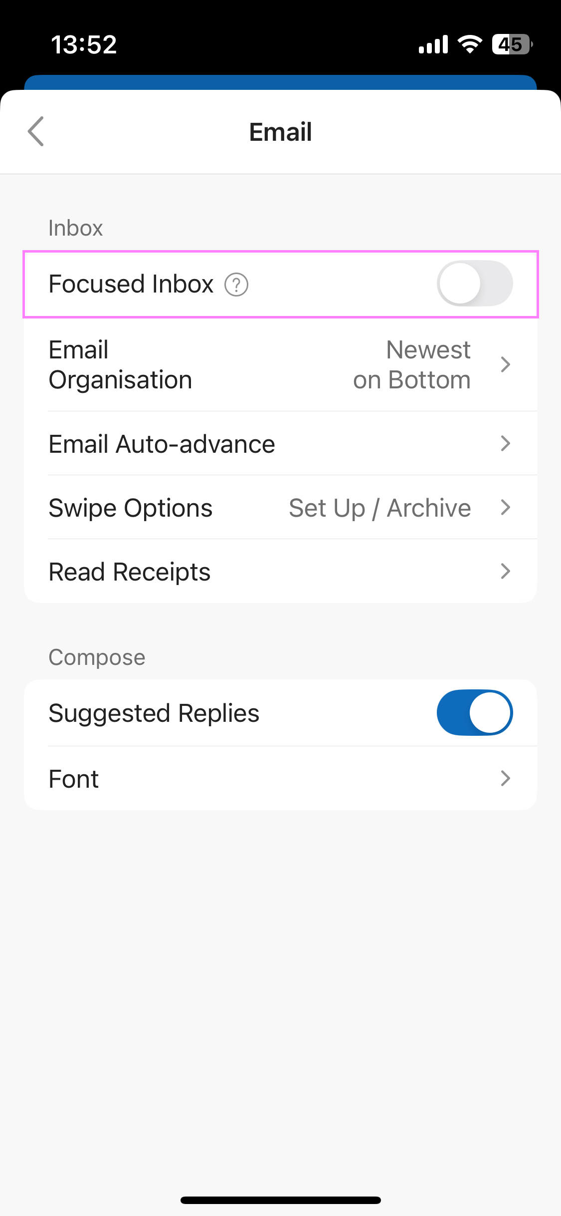 Remove Focused Inbox in the Outlook mobile. Remove Focused Inbox in the Outlook mobile.