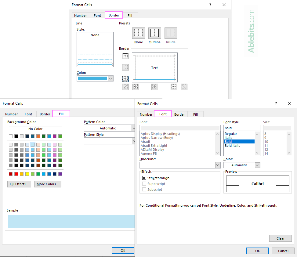 Format the header row in the PIVOTBY output.