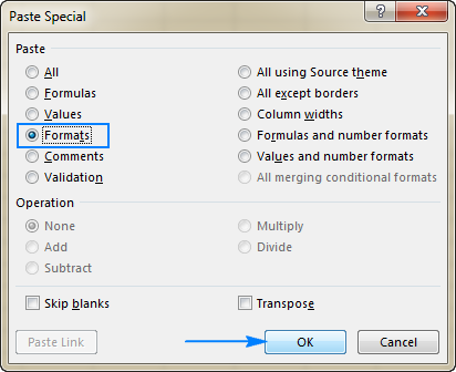 copy formatting shortcut excel mac