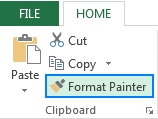 Pulsante Format Painter di Excel