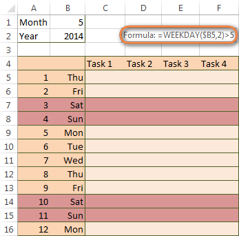 remove period highlight excel project planner