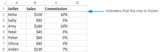 How to freeze rows and columns in Excel