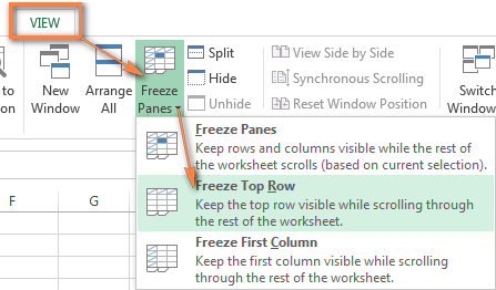 how to undo freeze frame in excel