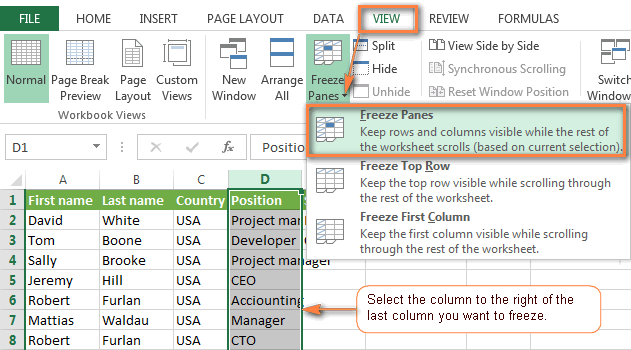 freeze rows in excel 2011 for mac