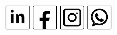 Classic black social media icons set.