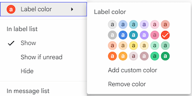 Change label color from the dropdown menu. Change label color from the dropdown menu.