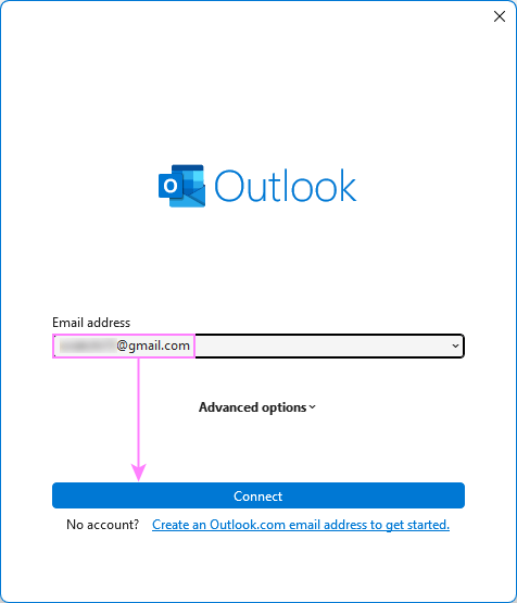 Adding Gmail account to Outlook