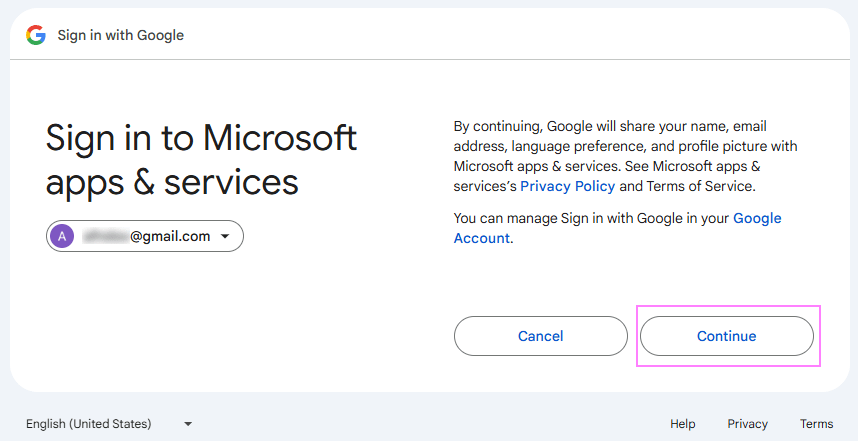 Sign in to Microsoft apps and services.