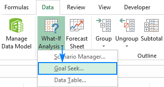 Excel Goal Seek function