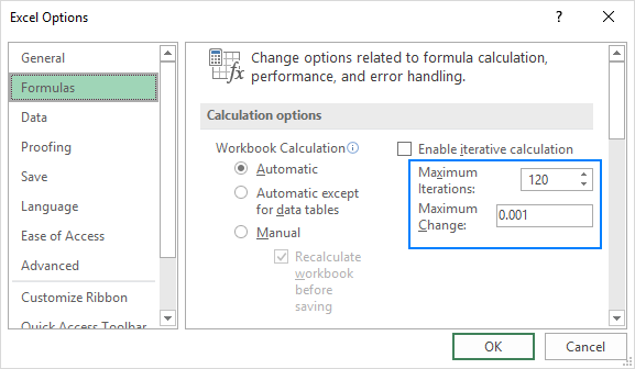 Adjust the iteration settings.