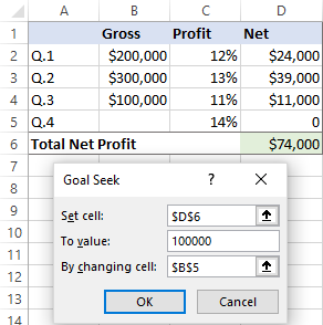 use goal seek excel