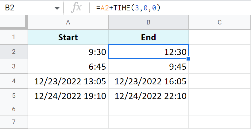 How To Add And Subtract Time In Google Sheets